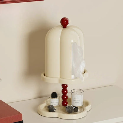 Inttox-Boîte à Mouchoirs Rétro Française 🇫🇷 | Design Café Chic ☕ | Organisateur Papier de Luxe ✨