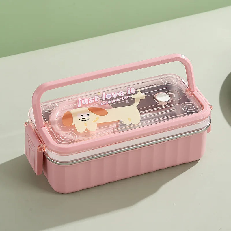 Inttox-🍱  Boîte à Lunch Enfant 2 Couches 🧒✨