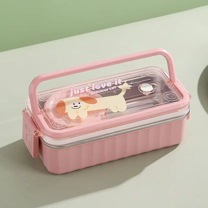Inttox-🍱  Boîte à Lunch Enfant 2 Couches 🧒✨