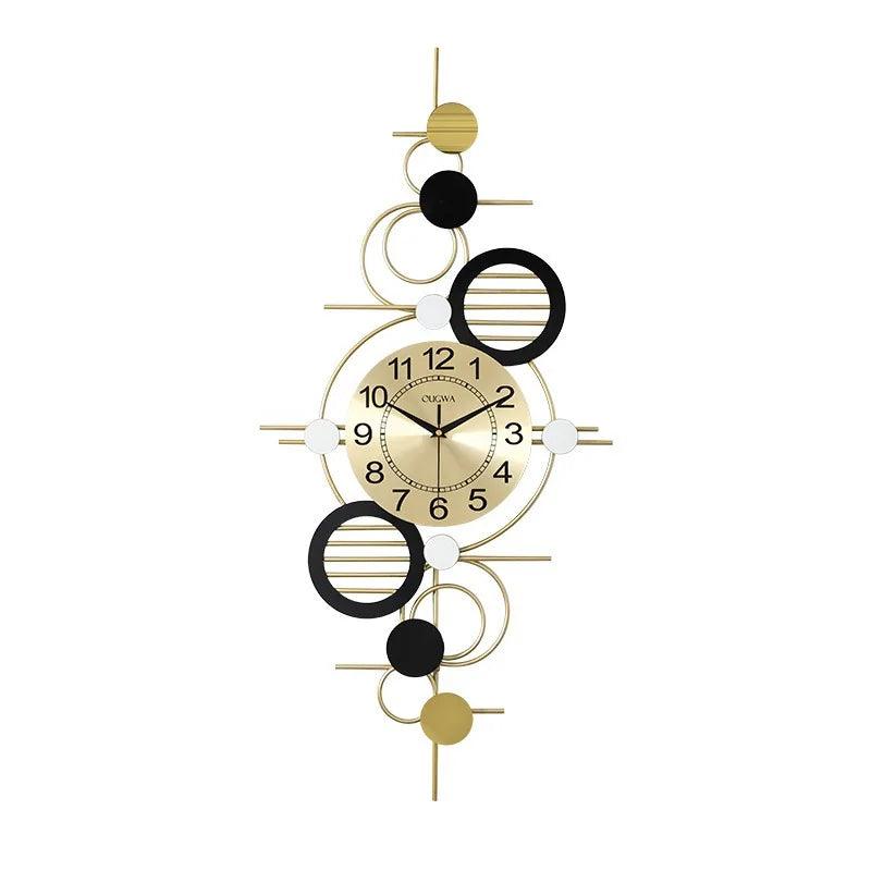 Inttox-Horloge murale à quartz en métal doré – Design élégant, moderne et léger