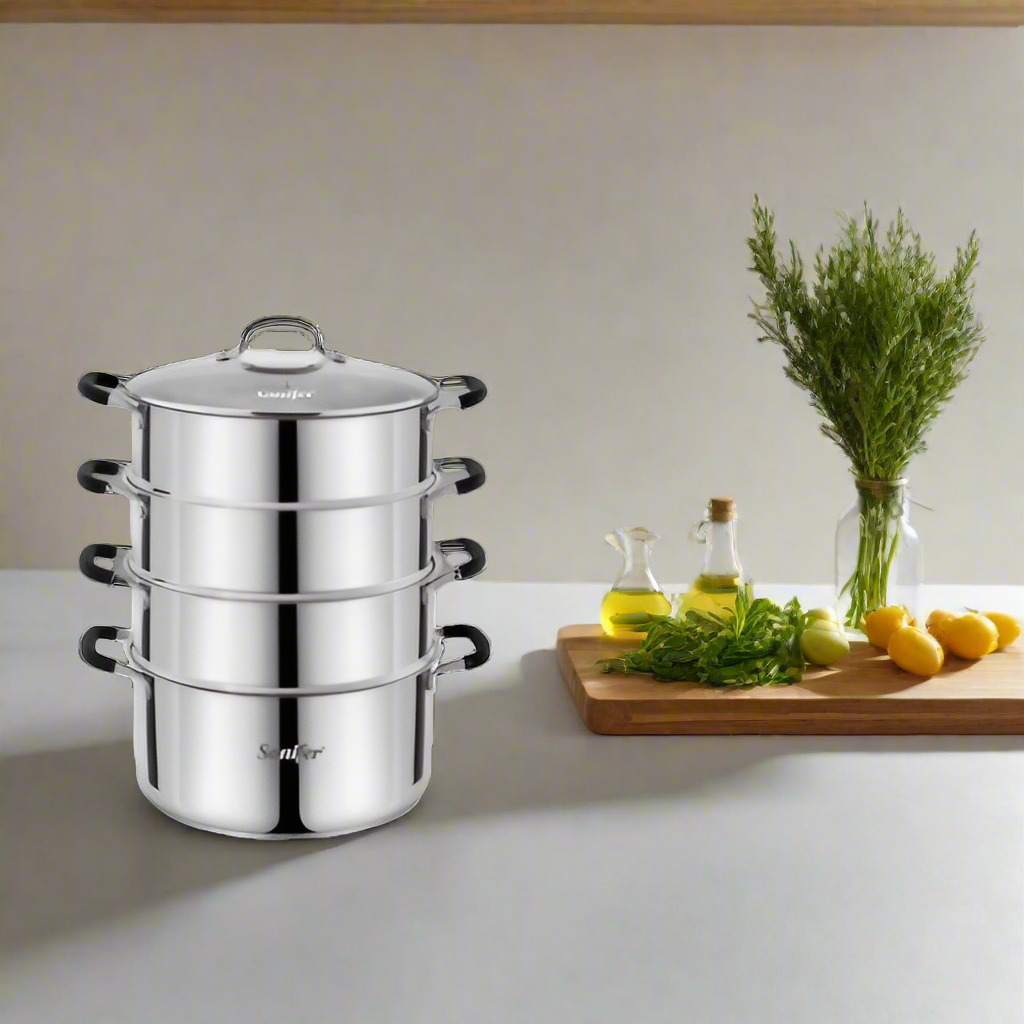 Inttox-🍳🔥 Sonifer  – Lot de 5 Casseroles en Acier Inoxydable de Haute Qualité 🥘✨