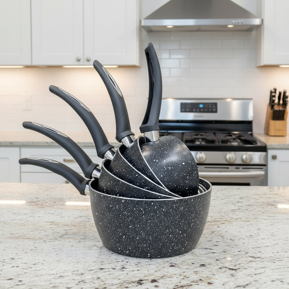 Inttox-🍳 Ensemble de casseroles effet pierre