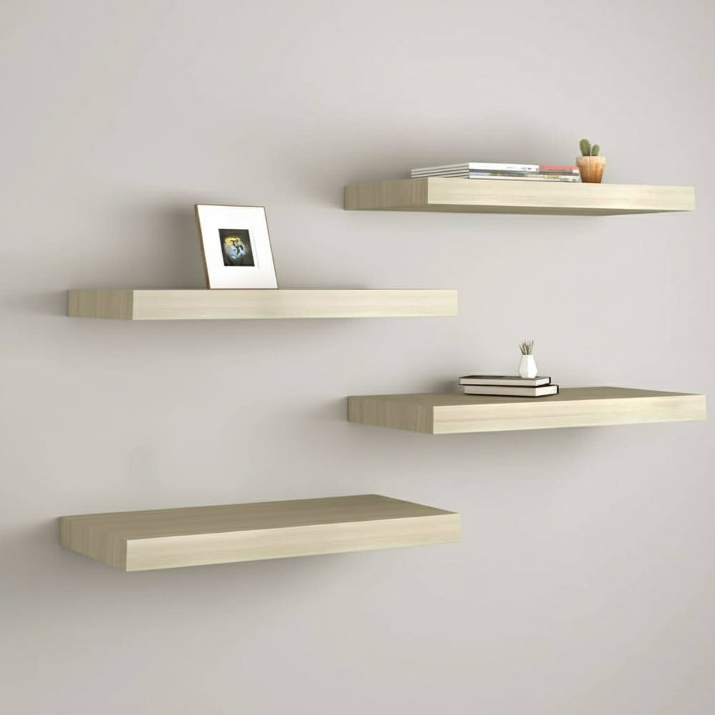 Inttox-🪞 Étagère Murale Flottante Finition Chêne