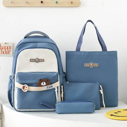 Inttox-🎒💜 Set Scolaire 4 Pièces – Sac à Dos & Accessoires