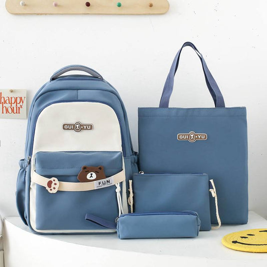 Inttox-🎒💜 Set Scolaire 4 Pièces – Sac à Dos & Accessoires