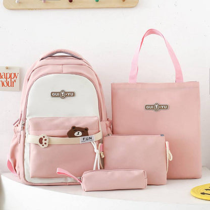 Inttox-🎒💜 Set Scolaire 4 Pièces – Sac à Dos & Accessoires