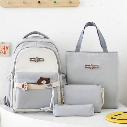 Inttox-🎒💜 Set Scolaire 4 Pièces – Sac à Dos & Accessoires