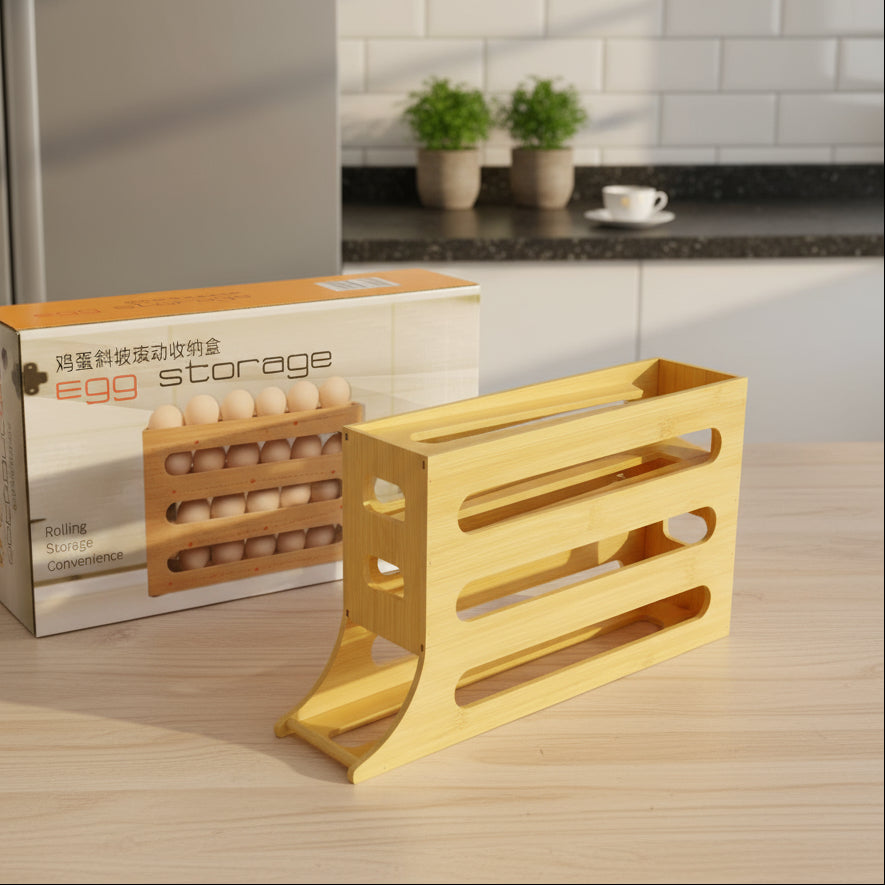 Inttox-🥚 Range-œufs en bambou naturel