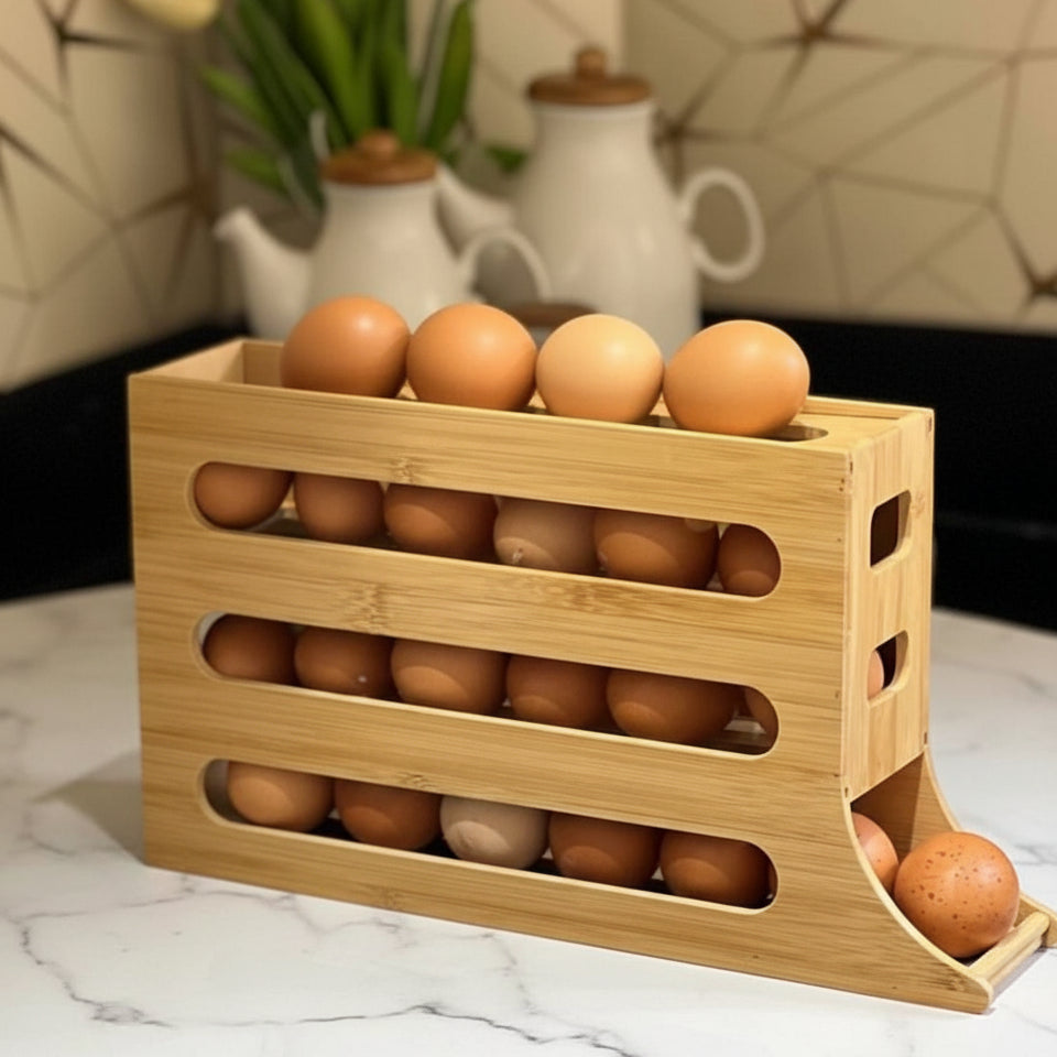 Inttox-🥚 Range-œufs en bambou naturel