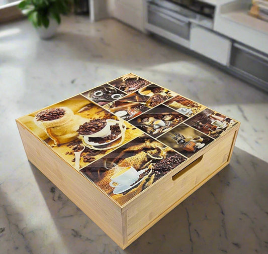 Inttox-🍵📦 Organisateur de Sachets de Thé en Bambou  🌿☕