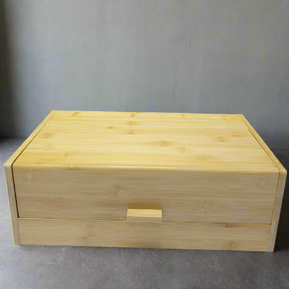 Inttox-🍞📦 Boîte à Pain en Bambou Naturel avec Couvercle Basculant – Design Épuré 🌿