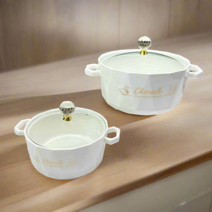 Inttox-🍜✨ Bol à Nouilles en Céramique avec Double Anse  🥣👩‍🍳
