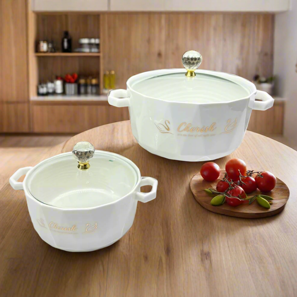 Inttox-🍜✨ Bol à Nouilles en Céramique avec Double Anse  🥣👩‍🍳