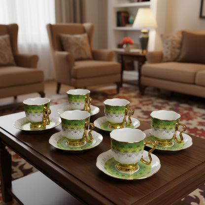 Inttox- Ensemble de 6 tasses et soucoupes – Service à café Inttox