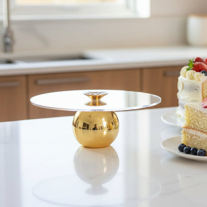Inttox-Présentoir à dessert 🍰 en verre transparent et base dorée ✨