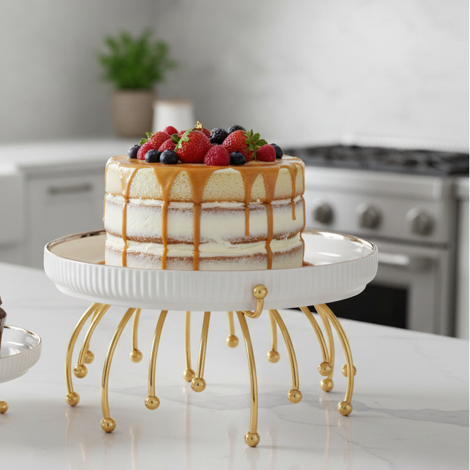 Inttox-Plateaux de Service Inttox sur Pied Doré