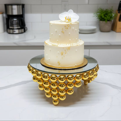 Inttox-Set de 3 Présentoirs Miroir Dorés – Design Luxe