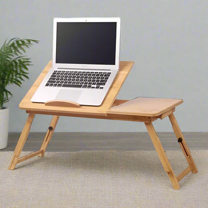 Inttox-💻🌿 Bureau Pliable en Bambou Portable 🛏️📚