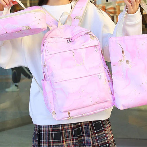 Inttox-🎒🦄 Sac à Dos 4-en-1 Mignon – Ensemble École Enfant & Femme