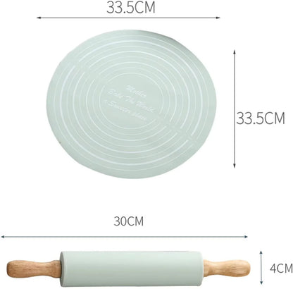Inttox- 🍪 Tapis de Pâte avec Échelle 📏 – Ensemble 2 Pièces
