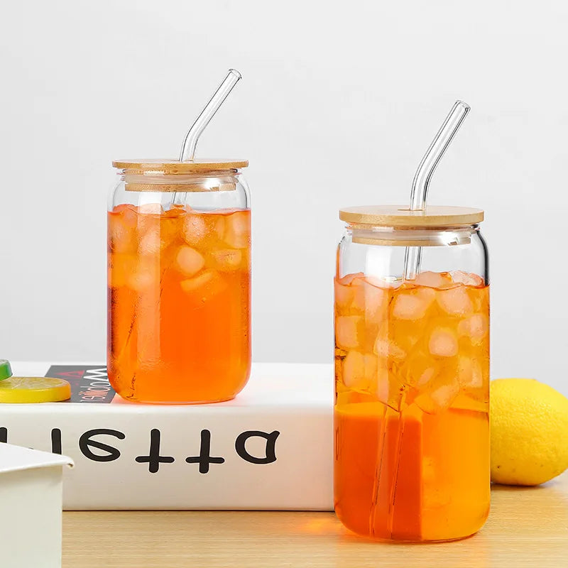 Bouteille d'Eau en Verre avec Paille, Tasse Étanche, Café, Jus, et Thé