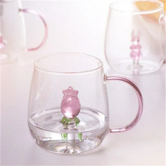 Inttox-🥤3  Verre Animal Mignon en Borosilicate – Cadeau Original et Tendance ! 🎁✨