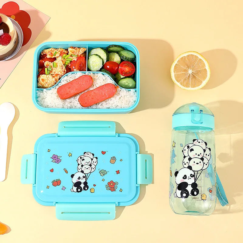 Inttox-🍱 Ensemble Boîte à Lunch & Bouteille d’Eau Enfant 🧃🐻