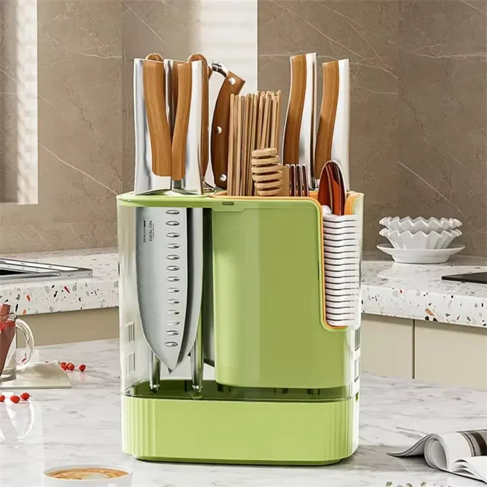 Inttox-🔪 Porte-Couteau Rotatif Multifonctionnel Cuisine 🍴🧊
