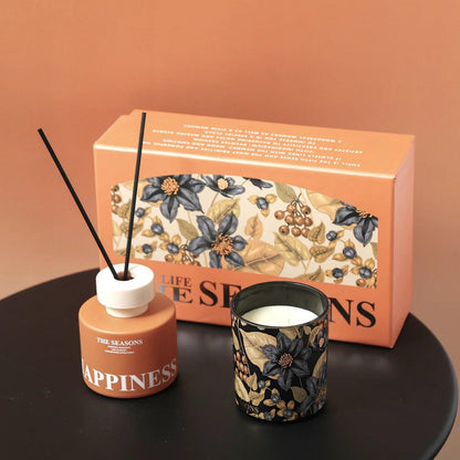 Inttox-Coffret d'huiles essentielles Four Seasons No Fire – Coffret cadeau d'aromathérapie avec bougie