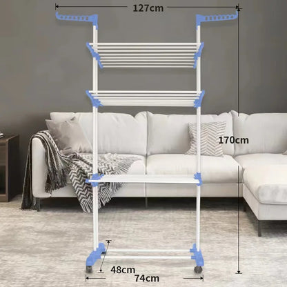 Inttox-👕 Sèche-Linge Pliable à 3 Niveaux – Étendoir à Vêtements en Acier Inoxydable 🏠