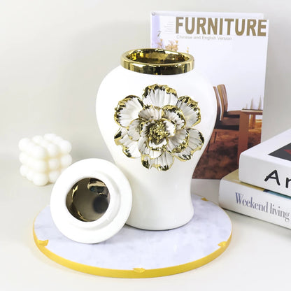 Inttox-🌹🏺 Vase Gingembre Européen de Luxe avec Rose  🌟