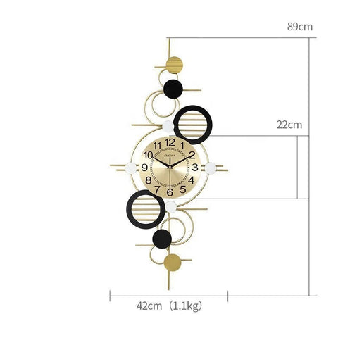 Inttox-Horloge murale à quartz en métal doré – Design élégant, moderne et léger