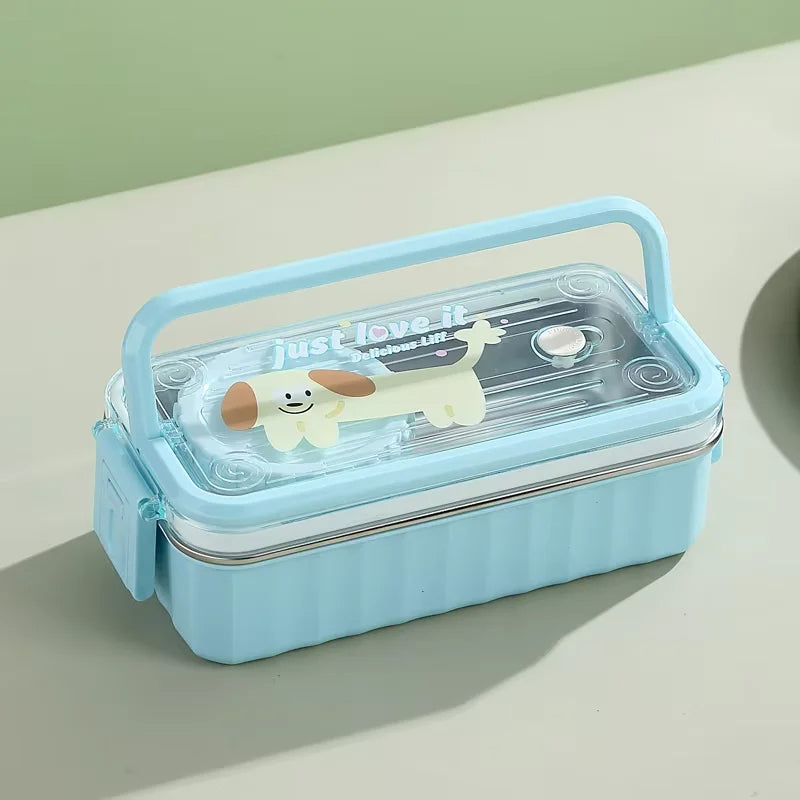 Inttox-🍱  Boîte à Lunch Enfant 2 Couches 🧒✨