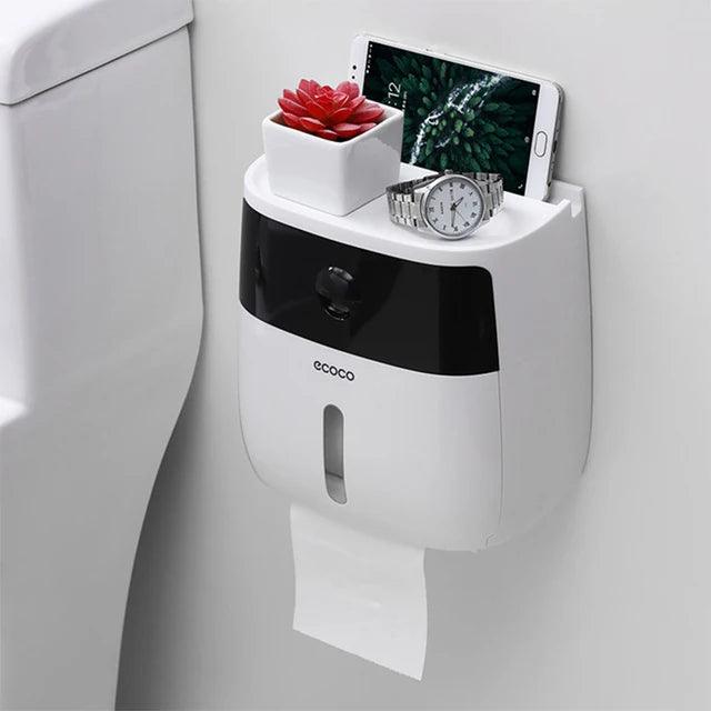 Inttox-Porte-serviettes en plastique portable et boîte de rangement pour papier toilette