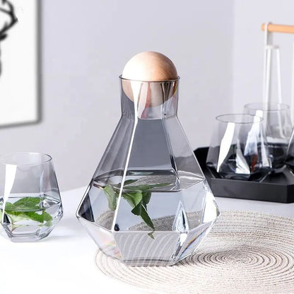 Inttox-💎 Ensemble de Verres et Carafe en Cristal Diamant  🌟