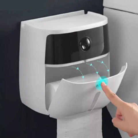 Inttox-Porte-serviettes en plastique portable et boîte de rangement pour papier toilette