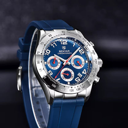 ⌚ BENYAR – Montre de Sport pour Hommes 🏋️ | Chronographe à Quartz ⏱️ | Acier Inoxydable 🔩 | Étanche 30M 💧 | Style Moderne & Élégant