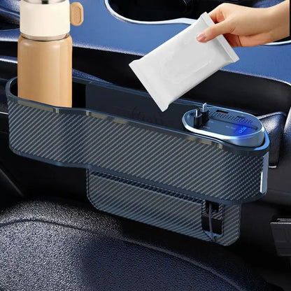 Inttox-Boîte de Rangement pour Siège de Voiture avec Porte-Gobelet et Chargeur Sans Fil Rapide