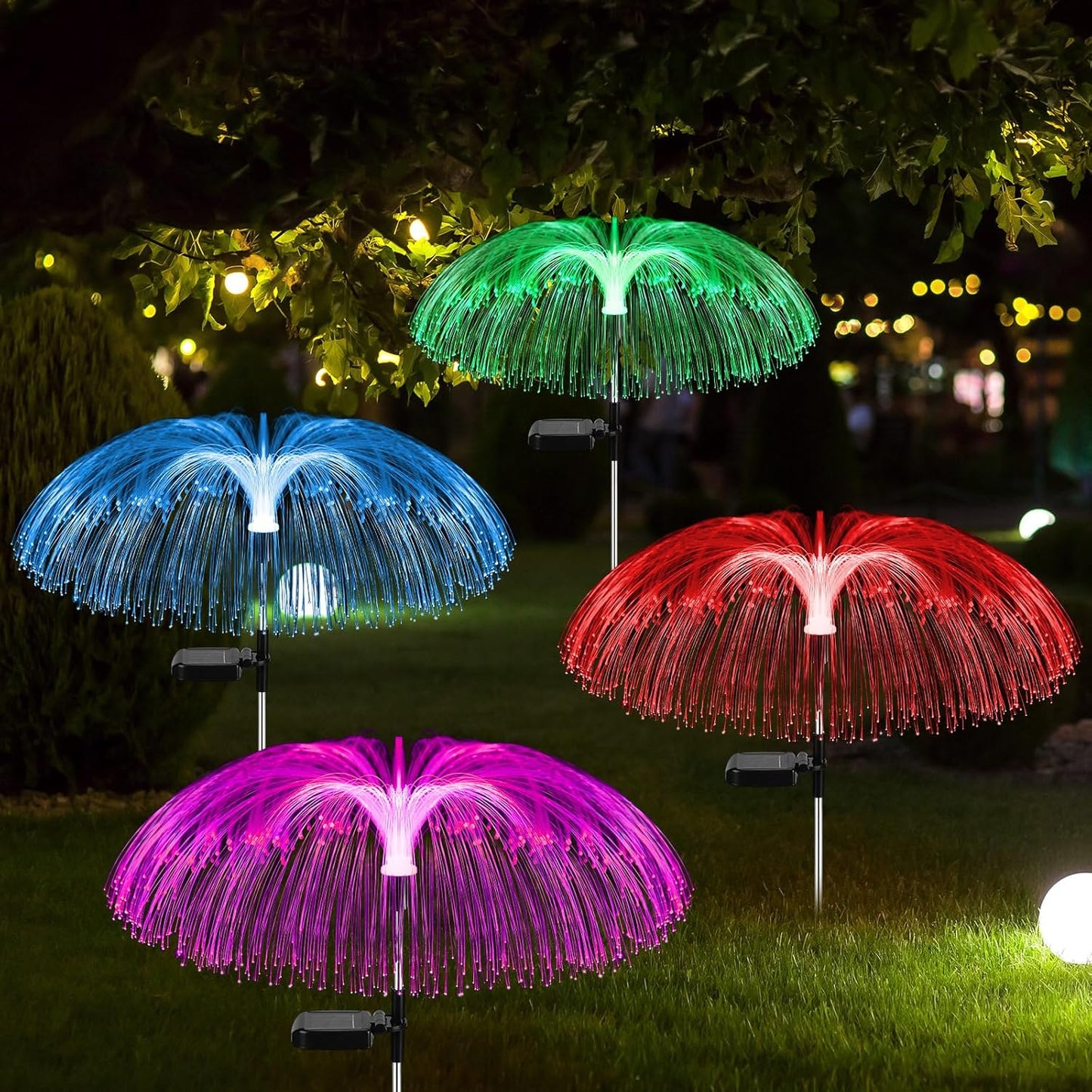 Inttox- Lampes solaires de jardin forme de méduses