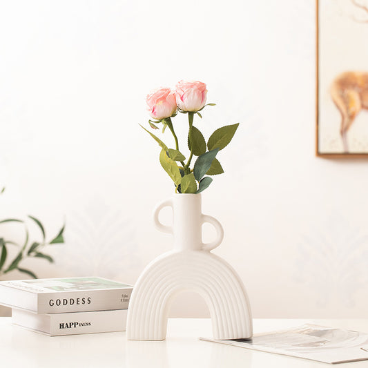 Inttox-Vase en Céramique Abstrait – Style Scandinave Minimaliste 🌿🖼️
