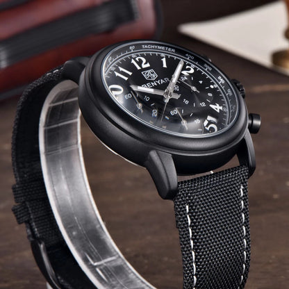 ⌚ Benyar – Montre de Sport à Quartz Automatique pour Homme ⛵ | Acier Inoxydable 💎 | Verre Saphir | Montre de Plongée 3 ATM 💧 | Marque Premium