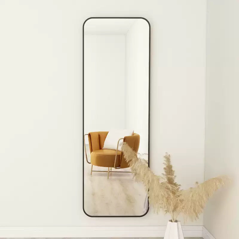 Inttox-💖 Miroir de Sol Plein Pied – Design Coin Arrondi ✨