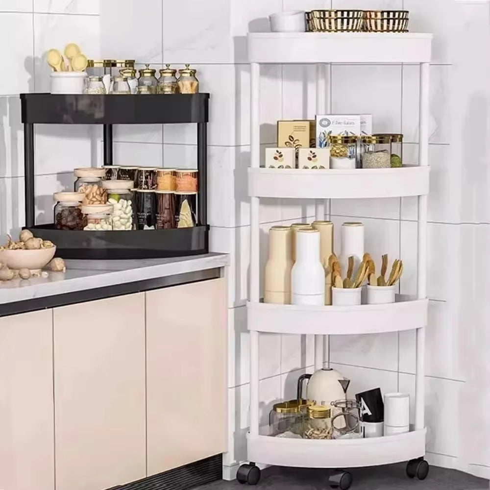 Inttox-Étagère d'Angle Mobile Multicouche pour Cuisine et Salle de Bain - Rangement Vertical du Plafond au Sol