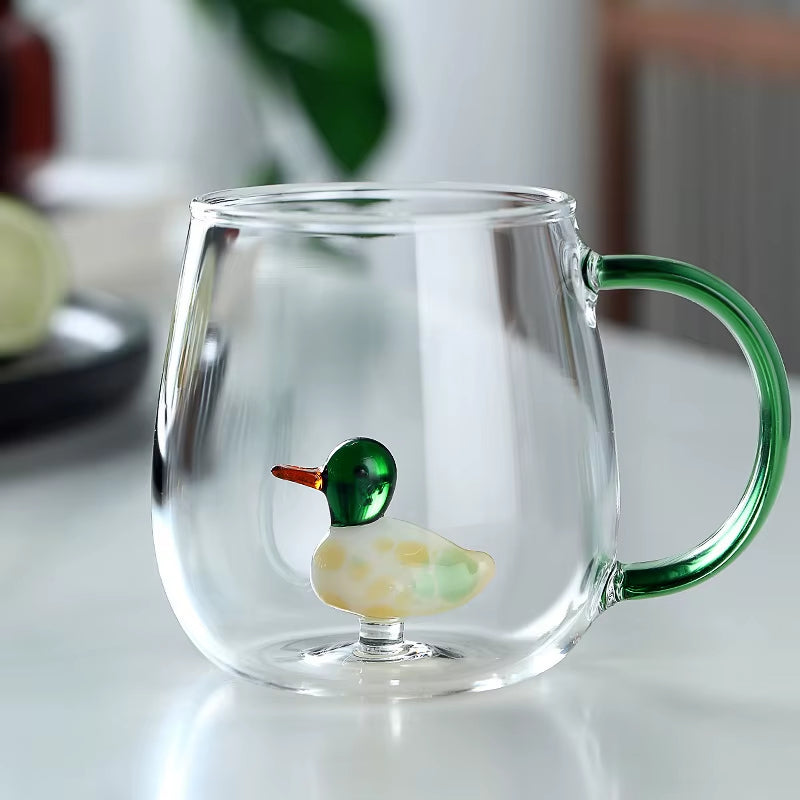 Inttox-🥤3  Verre Animal Mignon en Borosilicate – Cadeau Original et Tendance ! 🎁✨