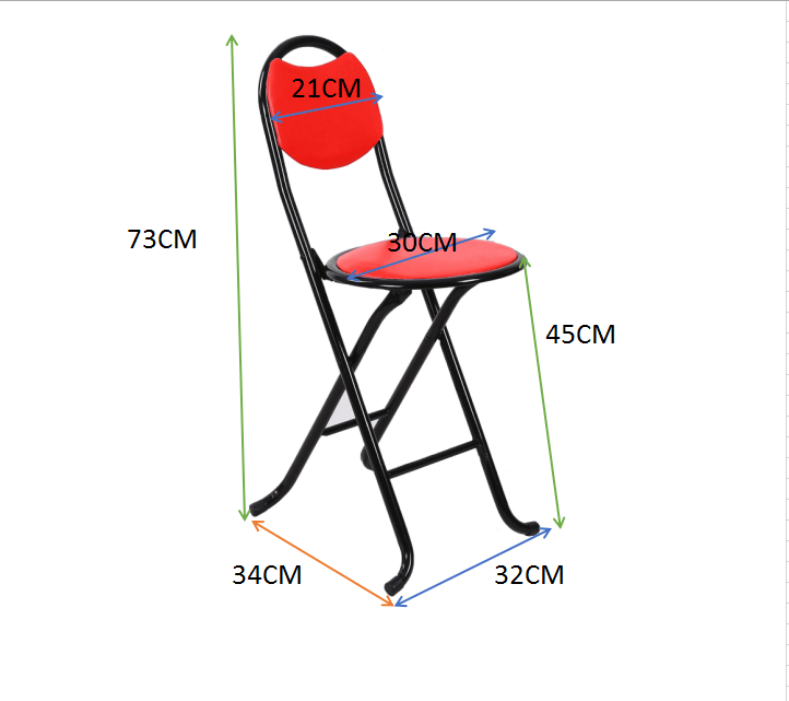 Inttox-Chaise Pliable en Plastique avec Pieds en Métal - Inttox