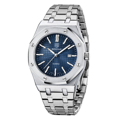 ⌚ BENYAR – Nouvelle Montre de Sport pour Hommes 🔵 | Design Unique | Bracelet Acier Inoxydable | Mouvement Quartz Précis | Élégance Moderne