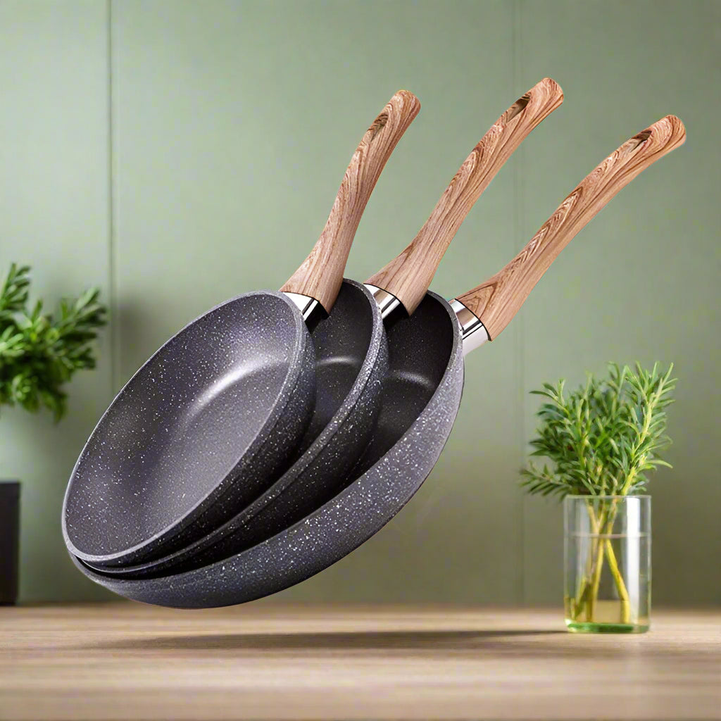 Inttox-🍲👨‍🍳 Ensemble de 3 Casseroles Antiadhésives en Aluminium – Pratiques & Résistantes