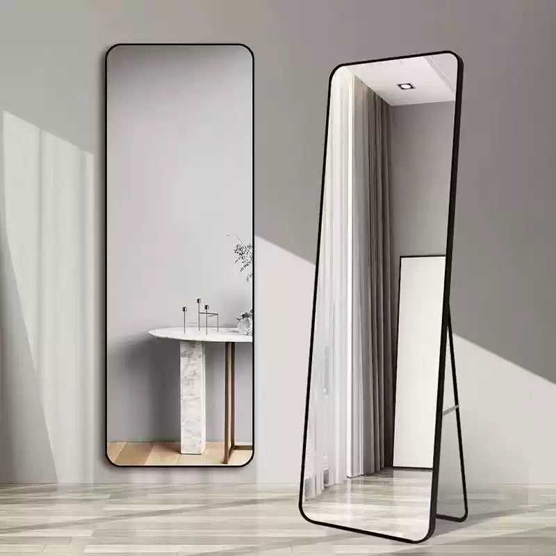 Inttox-💖 Miroir de Sol Plein Pied – Design Coin Arrondi ✨