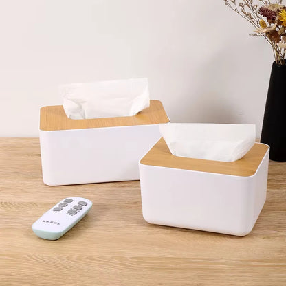 Inttox-2 pièce Boîte à Mouchoirs Moderne avec Couvercle en Bois 🌿🪵