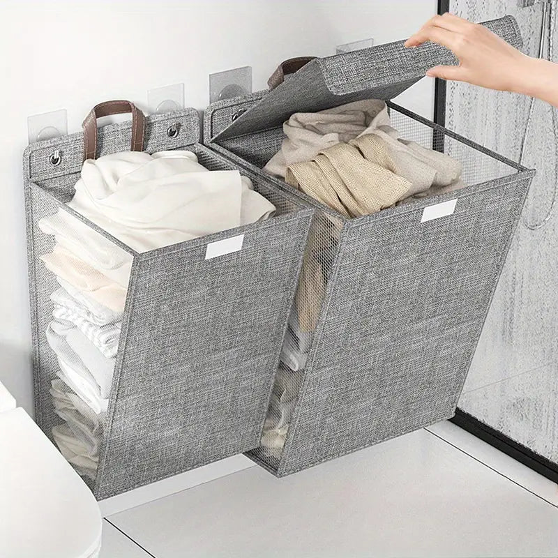 Inttox-🧺 Panier à Linge Suspendu Multifonction – Avec 2 Crochets Muraux Inclus 🪝